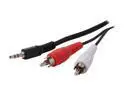 Coboc 25 ft. 3.5mm Stereo Male to 2 RCA Male Cable (Black)