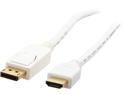 Coboc CL-DP2HDMI-10-WH 10 ft. 28AWG DisplayPort Male to HDMI® Male Passive Adatper Converter Cable,Gold Plated,White -DP to HDMI - 1920 x 1080 Resolution