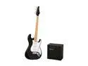 Silvertone Citation Electric Guitar and Amp Package-Black