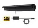 Rosewill HDTV Indoor Antenna, 60 Mile Range with Amplifier Signal Booster, 5ft Coaxial Cable, Top Mounted, Supports UHF/VHF, 4K HD and ATSC 3.0 Ready - RHTA-18002