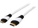 GearIT GIHDMI14MINIWH10FT 10 ft. White High-Speed 1.4 Mini HDMI To HDMI Cable with Ethernet Support 3D and Audio Return Male to Male