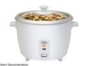 Maxi-Matic Elite ERC-008ST White Gourmet 8 Cups (Uncooked)/16 Cups (Cooked) Rice Cooker with Glass Lid