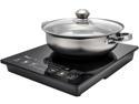 Rosewill RHAI-15001 Induction Cooker | Large Digital Screen Display | 1800 Watt | 5 Pre-Programmed Cooktop Settings | Stainless Steel Pot | 10" 3.5 QT