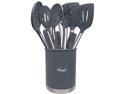 Rosewill Kitchen Silicone Cooking Utensil Set | High Heat Resistant Spatulas, Spoons, Ladle, Tongs With Stainless Steel Handle, Draining Holder | 14-Piece, Food Grade, Dishwasher Safe (RHKU-21001)
