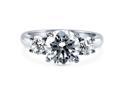 Round Clear Cubic Zirconia CZ 925 Sterling Silver 3-Stone Ring 3.15 Ct Women's Jewelry