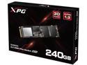 XPG SX8200 PCIe NVMe Gen3x4 M.2 2280 240GB SSD (ASX8200NP-240GT-C) w/ Black XPG Heatsink