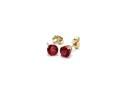 2.00ctw Lab Created Ruby Stud Earrings Set In Solid 14kt Yellow Gold
