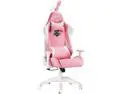 AutoFull Pink Gaming Chair Desk Chair Office Chair PU Leather High Back Ergonomic Racing Office Desk Computer Chairs with Lumbar Support, Rabbit Ears