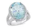 11.07ct TGW Blue Topaz – Sky White Topaz Fashion Ring Silver
