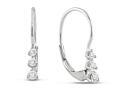 1/4 CT TDW Diamond Three-Stone Leverback Earrings in 10K White Gold