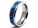 Tioneer R30237-090 Stainless Steel Ring with Blue Carbon Fiber