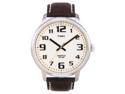 Timex Men's T28201 Brown Leather Quartz Watch with White Dial