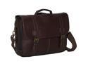 Kenneth Cole Reaction Show Business Colombian Leather Flapover Computer Case - Brown