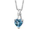 Oravo SP8584 "Passionate Pledge" 3.00 cttw Heart Shape Swiss Blue Topaz Sterling Silver Pendant with 18" Necklace