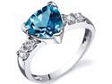 Solitaire Style 2.00 carats Swiss Blue Topaz CZ Diamond Ring in Sterling Silver Size  8, Available in Sizes 5 thru 9