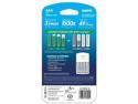 SANYO NEW 1500 eneloop 4 Pack AA Ni-MH Pre-Charged Rechargeable Batteries w/ Charger