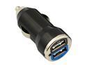 GTMax 2 Port USB Car Charger Vehicle Power Adapter - Black (2000mA)
