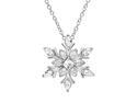 .925 Sterling Silver Snowflake Necklace made with Swarovski Crystals