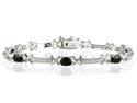 Sapphire and Diamond X Link Bracelet in .925 Sterling Silver