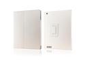 Slim fit White leather case with multi-position support for The New iPad 3 iPad 2