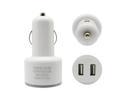 White Dual USB Car Charger for The New iPad 3 & 2 iPhone iPod