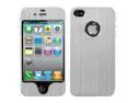 MYBAT Silver Brushed METAL Decal Shield Phone Protector Cover Compatible With Apple® iPhone® 4S/4