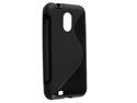 eForCity TPU Rubber Skin Case Compatible With Samsung© Epic 4G Touch SPH-D710, Black S Shape
