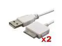 eForCity Lot for MICROSOFT ZUNE 1 2 2nd G HD 2.0 USB sync CHARGER DATA CABLE CORD WHITE