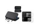 eForCity Black Eva Case Cover + 2-LCD Kit Reusable Screen Protector compatible with Nintendo 3DS XL / LL
