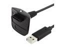 eForCity Wireless Controller Charging Cable Cord For MicroSoft xBox 360, Black
