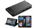 Microsoft Lumia 640(Metro PCS)/Lumia 640(T-mobile) Case, eForCity Stand Folio Flip Leather [Card Slot] Wallet Flap Pouch Case Cover For Microsoft Lumia 640(Metro PCS)/Lumia 640(T-mobile), Black