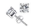 Mabella 1/3 Ct Round Cut Natural Diamond 14k White Gold Stud Earrings