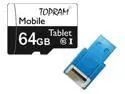 TOPRAM 64GB microSD microSDHC 64G microSDXC micro SD SDHC UHS-I Class 10 Card with USB 2.0 Card Reader