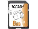 TOPRAM 8GB SD 8G SDHC Card Class 10 C10 Extreme Speed for Camera & Camcorder bulk pack