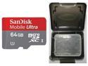 SanDisk 64GB 64G microSDXC microSD microSDHC SD SDHC SDXC Card Mobile Ultra Class 10 UHS-I with multifunction memory card protective case