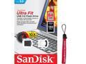 SanDisk 16GB 32GB 64GB 64G Cruzer Ultra Fit  USB 3.0 130MB/s Nano Flash Pen Thumb Drive CZ43 with USB Lanyard