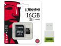 Kingston 16GB microSD 16G MicroSDHC Memory Card UHS-1 Class 10 C10 SDC10G2/16GB with USB 2.0 card reader