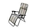 Outsunny Zero Gravity Recliner Lounge Patio Pool Chair - Brown / Tan Stripes