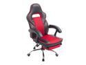 HomCom Race Car Style High Back PU Leather Reclining Office Chair with Footrest - Red and Black