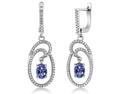 3.04 Ct Oval Tanzanite Blue Mystic Topaz 925 Sterling Silver Earrings
