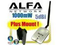 ALFA AWUS036H Upgraded to 1000mW 1W 802.11b/g High Gain USB Wireless Long-Rang WiFi network Adapter with 5dBi Antenna - for Wardriving & Range Extension