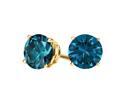 Sight Holder Diamonds 2.00 Ct London Blue Topaz Solid 14kt Gold Stud Earrings