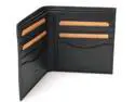 Hammer Anvil Bifold Hipster Men's Leather Card Organizer Wallet w/ 10 Card Slots - Black