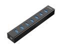 ORICO Super Speed USB 3.0 7 Port Hub with 3.3Ft. Power Cord and Data Cable - (ORICO H7013-U3-V1-BK) Black