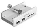 ORICO MH2AC-U3 Aluminum 2 Ports USB 3.0 Clip-type HUB With SD Card Reader For Desktop Laptop Clip Range 10-32mm With 4.95FT ( 1.5Meter) Date Cable - Silver