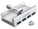 ORICO Aluminum Powered USB Hub With 4 USB 3.0 Ports, Compact Space-Saving Mountable with Extra Power Supply Port and 4.92ft USB Data Cable, Ultra-Portable USB Expander for MacBook Air/Laptop/PC