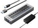 ORICO USB Hub 3.0 Powered 13 Ports USB Data Hub with 12V5A Power Adapter, Individual Power Switches, and LEDs, USB Extension for iMac Pro, MacBook Air/Mini, PS4, Surface Pro, Notebook PC, Laptop