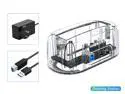 ORICO Transparent 3.5 inch External Hard Drive Docking Station for 2.5 3.5 inch SATA Hard Drive Disk HDD/ SSD Tool Free Support UASP and 18TB Drive Max