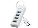 4-Port USB HUB 3.0, ORICO USB Splitter for Laptop with 0.5ft Cable, Multi USB Port Expander, Fast Data Transfer Compatible with Mac OS 10.X and Above, Linux, Android-White