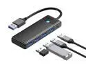 ORICO 4-Port USB 3.0 Hub, Ultra-Slim Data USB Hub with 0.5ft Extended Cable for Windows,XP, Vista ,Windows, Linux and Mac Desktop or Laptop -Black